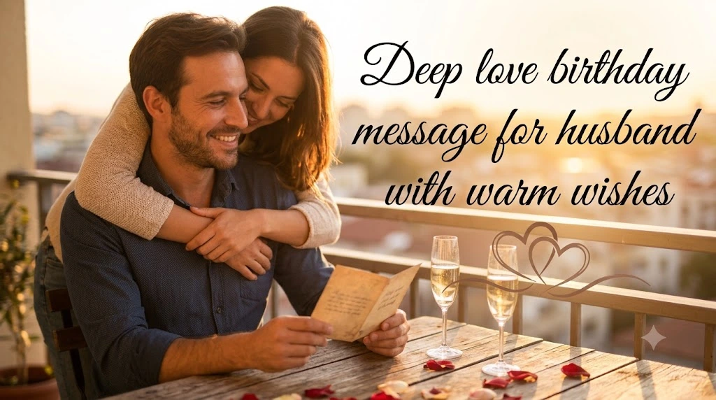 Deep love birthday message for husband with warm wishes