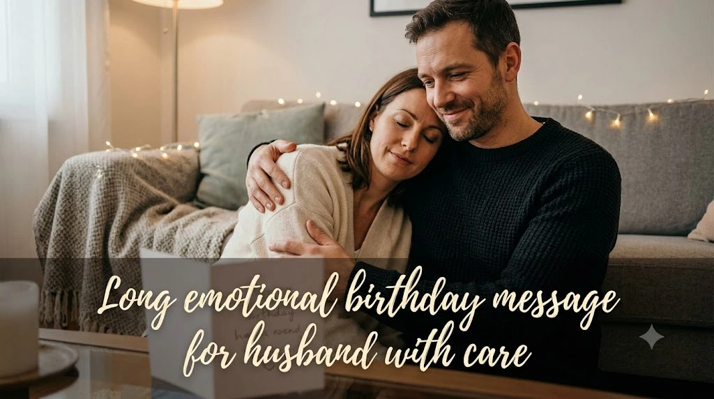 Long emotional birthday message for husband with care